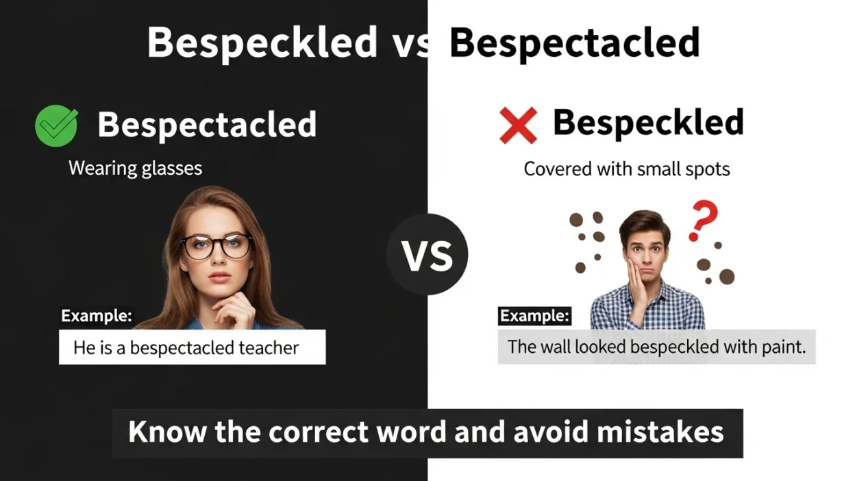 Bespeckled or Bespectacled