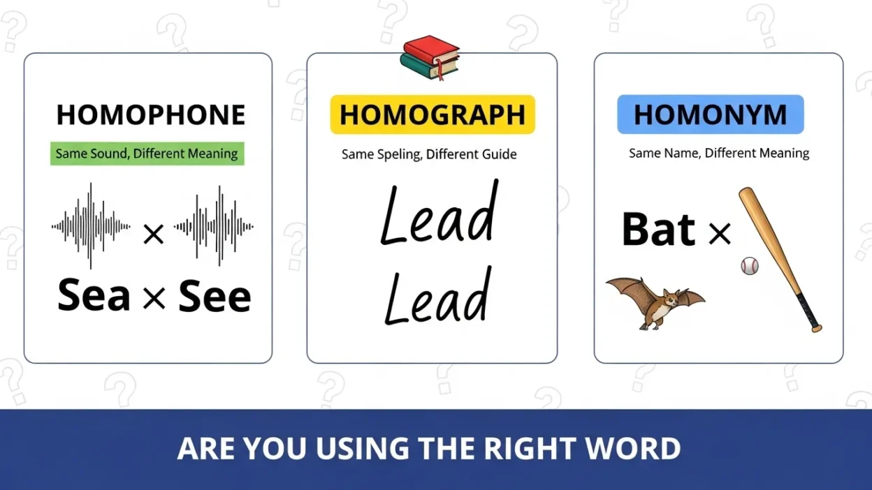 Homophone vs Homograph vs Homonym