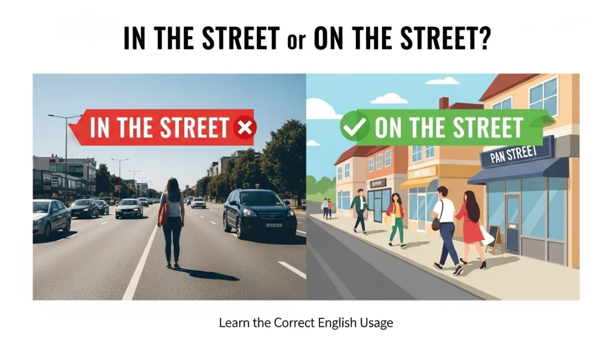 In the Street or on the Street