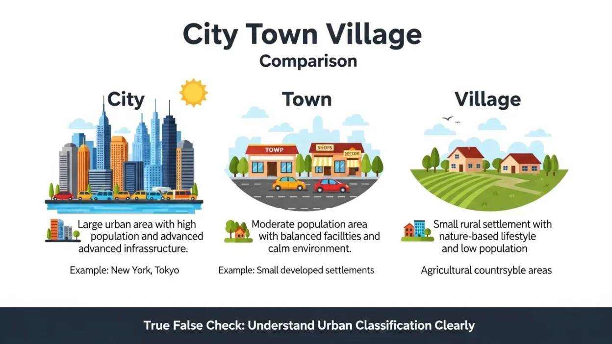 City vs Town vs Village