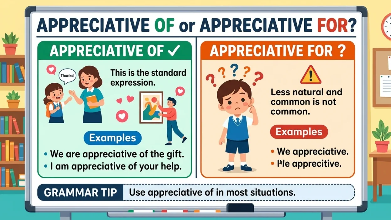 Appreciative of or For