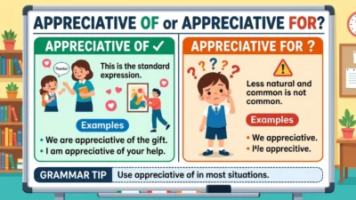 Appreciative of or For