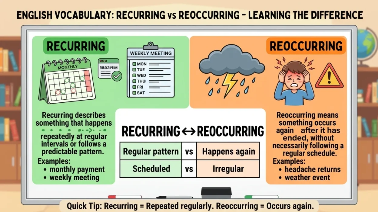 Recurring vs Reoccurring